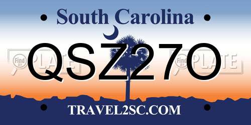 QSZ27O South Carolina License Plate