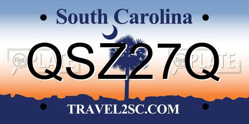 QSZ27Q South Carolina License Plate