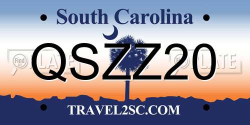 QSZZ20 South Carolina License Plate