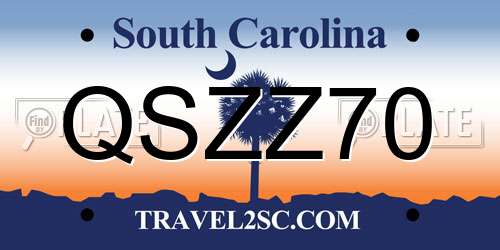 QSZZ70 South Carolina License Plate