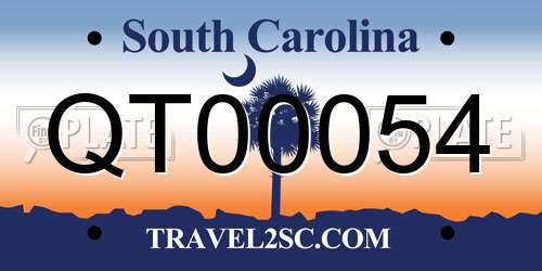 QT00054 South Carolina License Plate