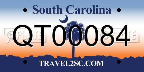 QT00084 South Carolina License Plate