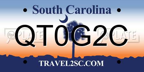 QT0G2C South Carolina License Plate