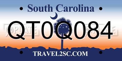 QT0Q084 South Carolina License Plate
