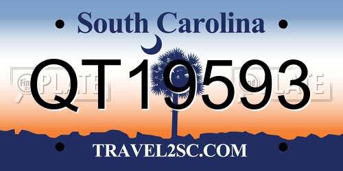 QT19593 South Carolina License Plate