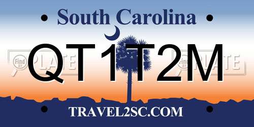 QT1T2M South Carolina License Plate