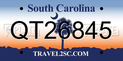 QT26845 South Carolina License Plate
