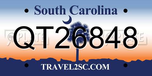 QT26848 South Carolina License Plate