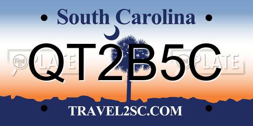 QT2B5C South Carolina License Plate