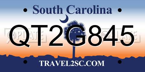 QT2G845 South Carolina License Plate
