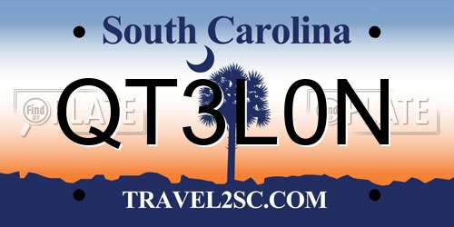 QT3L0N South Carolina License Plate