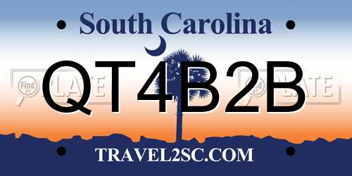 QT4B2B South Carolina License Plate