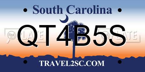 QT4B5S South Carolina License Plate