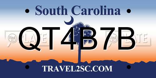 QT4B7B South Carolina License Plate