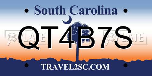 QT4B7S South Carolina License Plate