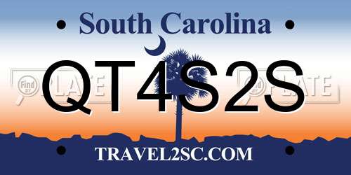 QT4S2S South Carolina License Plate