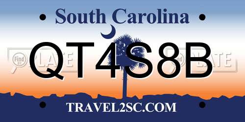 QT4S8B South Carolina License Plate
