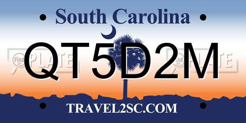 QT5D2M South Carolina License Plate
