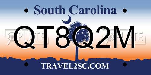 QT8Q2M South Carolina License Plate
