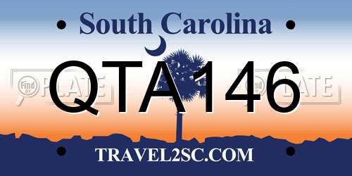 QTA146 South Carolina License Plate