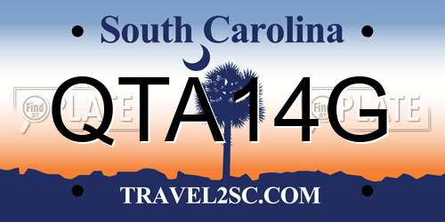 QTA14G South Carolina License Plate