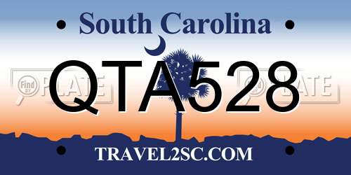 QTA528 South Carolina License Plate