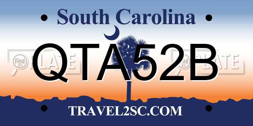 QTA52B South Carolina License Plate