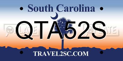 QTA52S South Carolina License Plate