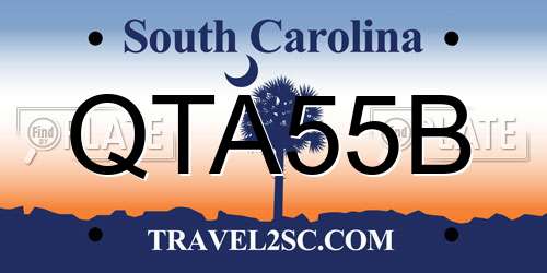 QTA55B South Carolina License Plate