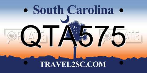 QTA575 South Carolina License Plate