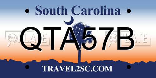 QTA57B South Carolina License Plate