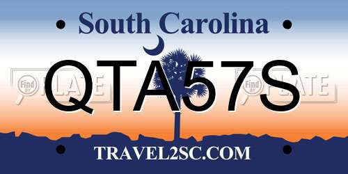 QTA57S South Carolina License Plate