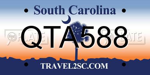 QTA588 South Carolina License Plate