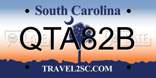 QTA82B South Carolina License Plate