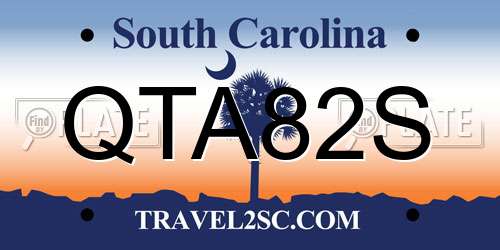 QTA82S South Carolina License Plate