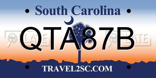 QTA87B South Carolina License Plate