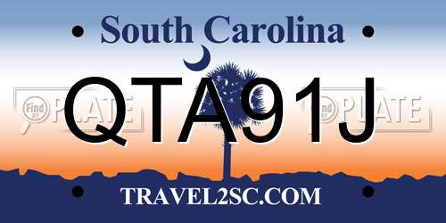 QTA91J South Carolina License Plate