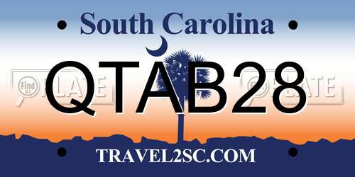 QTAB28 South Carolina License Plate