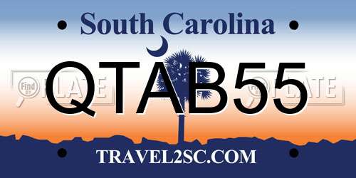 QTAB55 South Carolina License Plate