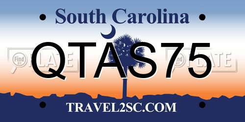 QTAS75 South Carolina License Plate