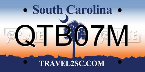 QTB07M South Carolina License Plate