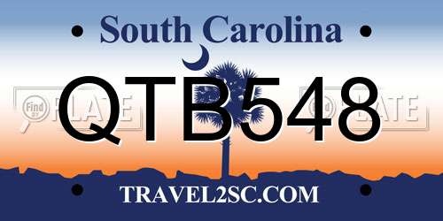 QTB548 South Carolina License Plate