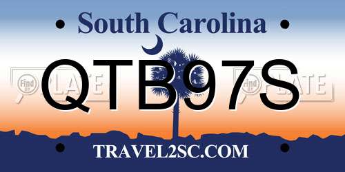QTB97S South Carolina License Plate