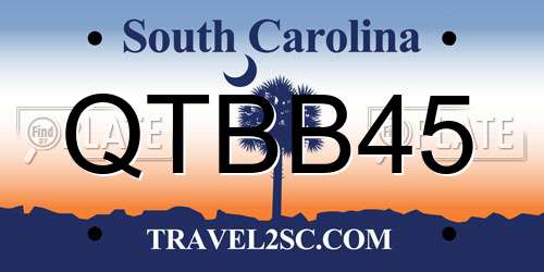 QTBB45 South Carolina License Plate