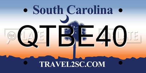 QTBE40 South Carolina License Plate