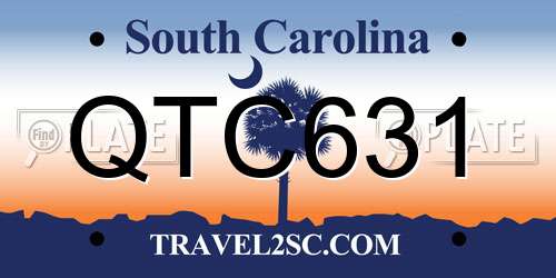 QTC631 South Carolina License Plate
