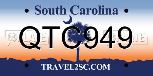QTC949 South Carolina License Plate