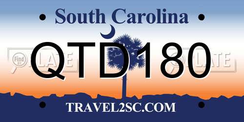QTD180 South Carolina License Plate