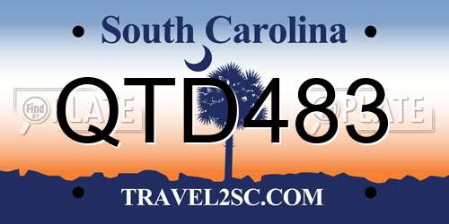 QTD483 South Carolina License Plate