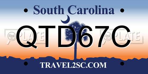 QTD67C South Carolina License Plate